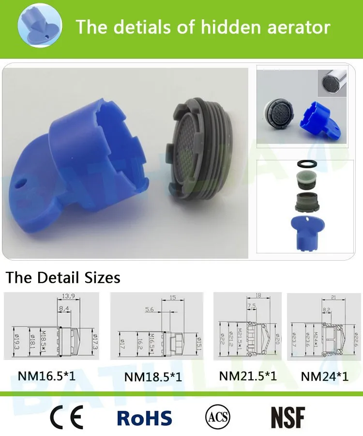3 шт. Скрытый кран аэратор кран редуктор потока воды Носик фильтр Мужская резьба M24 для общественных и гостиничных кран с бесплатным гаечным ключом