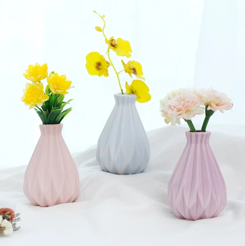 

2pcs/lot Summer Nice Color Ceramic Flower Vase Desktop Flower Pot Artificial Flower Container Nice Decorative pot