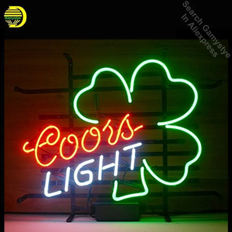 Вывеска Coors Shamrock неоновая вывеска настоящие стеклянные трубки неоновый свет знак пивной бар вывеска для бара отличная уникальная ручная работа на заказ неоновые огни