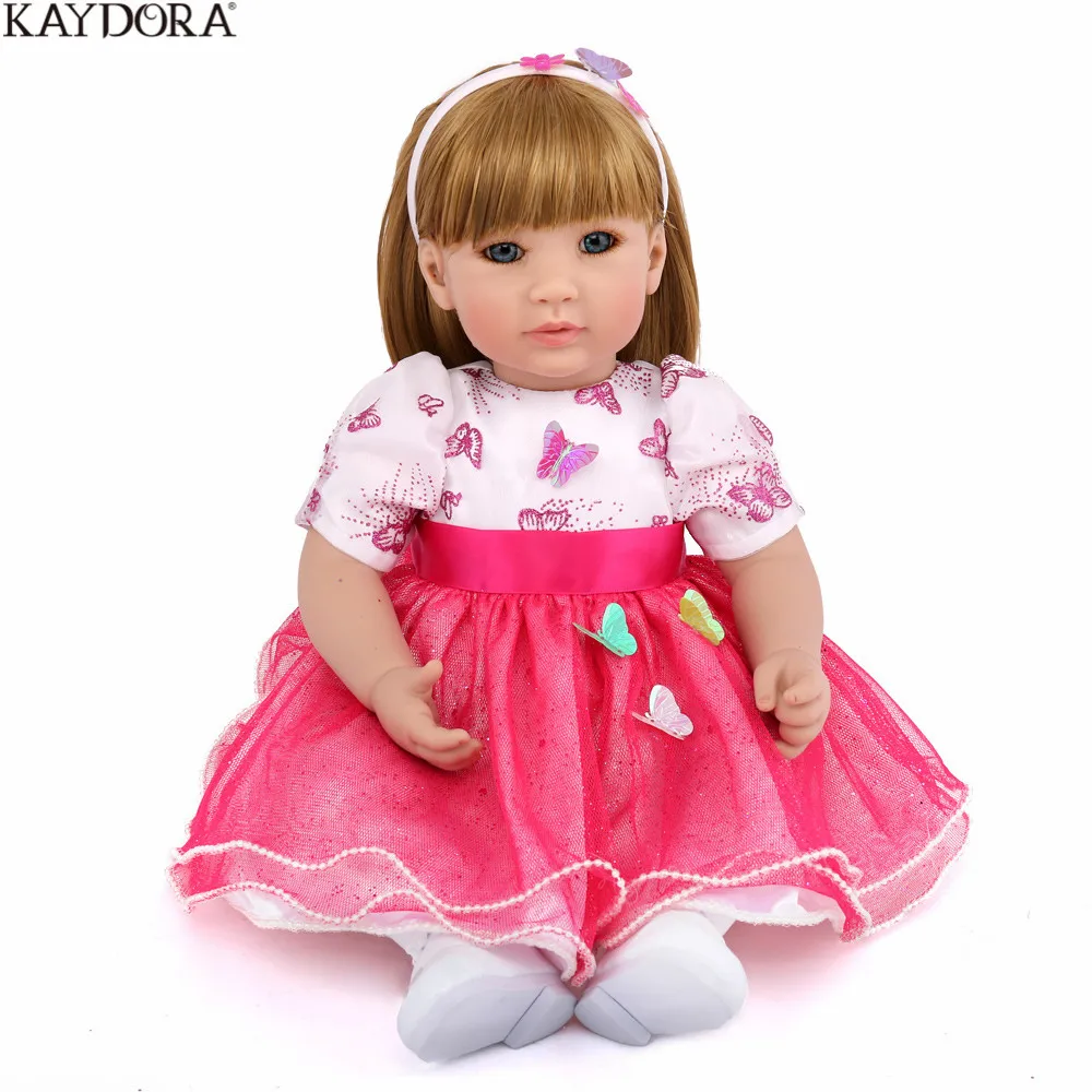 

KAYDORA Reborn Baby Doll Realistic Princess Girl Collection Christmas Gift Pink Dress Kids Toys Playmate Smile Silicone 20 inch