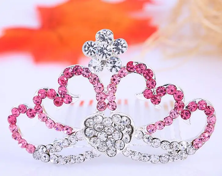

Korean edition jewelry new fashion alloy dog headdress hot style crown diamond pet hairpin pet puppy hair accessories 2pcs
