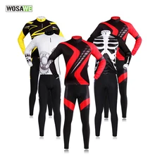 WOSAWE 2017 Pro Long Sleeve Cycling Jersey Sets Breathable 3D Padded Sportswear Mountain Bicycle Bike Apparel Cycling Clothing