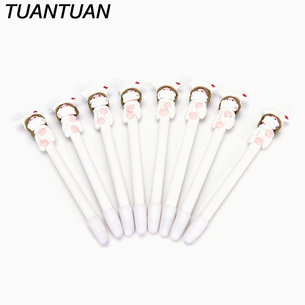 Wholesale 10pcs/lot Cute Creative Stationery Doctor Nurse Polymer Caly Ball Pen Character Ballpoint Pen