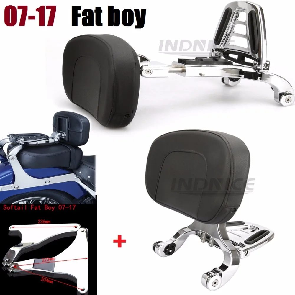 Adjustable Driver Passenger Backrest For Harley Softail Fat boy 2007