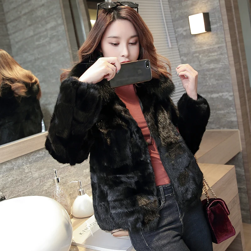 Collection Femmes Automne Nouvelle De Réel Veste Hiver Fox 2018 Naturel Noir Fourrure Mode Survêtement Manteau Vison Col 6xIOddnSq