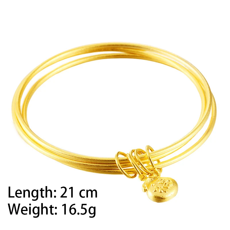 Вьетнамский аллювиальный Золотой браслеты для невесты три слоя катушки браслет с Lucky Bag конструкции ювелирных изделий
