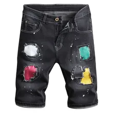 Мужские шорты новые летние модные джинсы с дырками модные удобные Regular Fit полиэстер короткие большие размеры шорты c0429