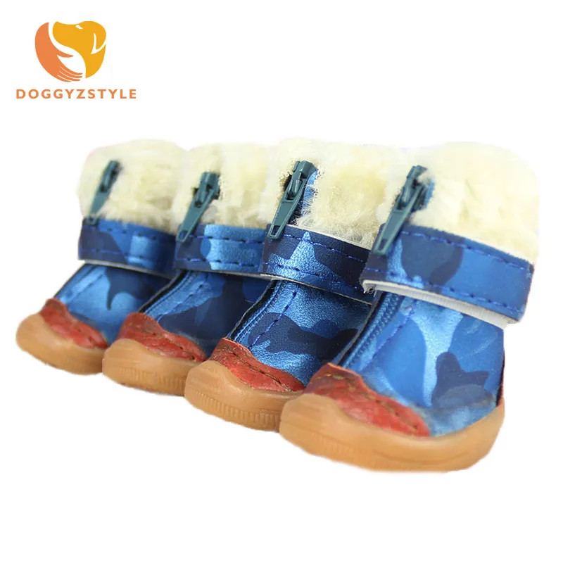 Camouflage Winter Dog Cat Snow Boots Waterproof Dog Shoes Non slip Pet