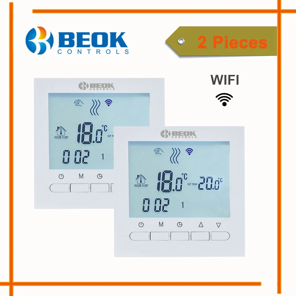2 шт. Wi-Fi термостат для газового котла смартфон приложение регулятор температуры белый цвет домашний теплый термостат