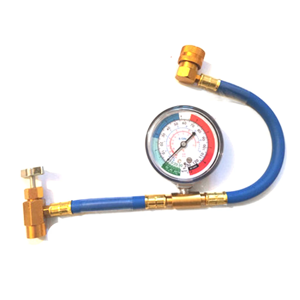 

R134A Durable Repair Refrigerant Recharge Measuring Dial Rustproof Bottle Opener Hose Kit Car Air Conditioning M14 Gauge Thread