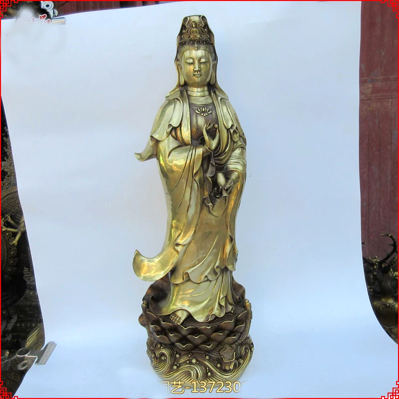 escultura de bronze art estátua de Buda GUANYIN PUSA 60 cm grande