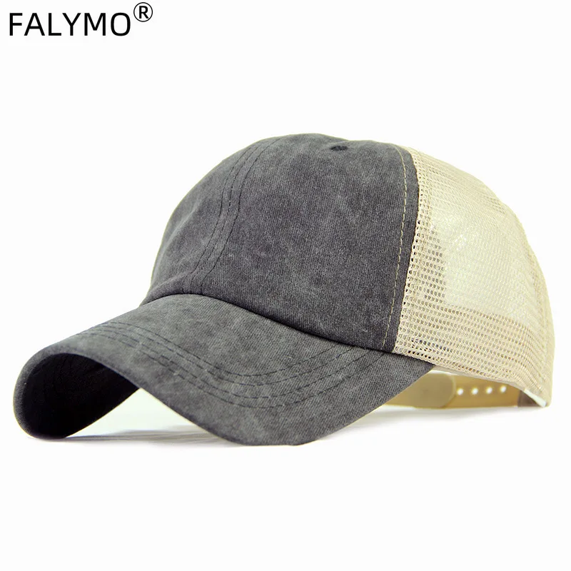 

Baseball Hat Men Women Plain Two Tone Cotton Twill Mesh Caps Adjustable Trucker Ball Cap Distressed Unisex Headwear Summer Hats