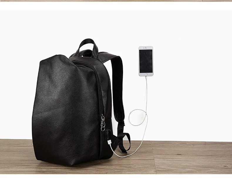 Мужской рюкзак DIDE, внешний USB зарядка, водонепроницаемый рюкзак для ноутбука из искусственной кожи, дорожная повседневная школьная сумка для подростков