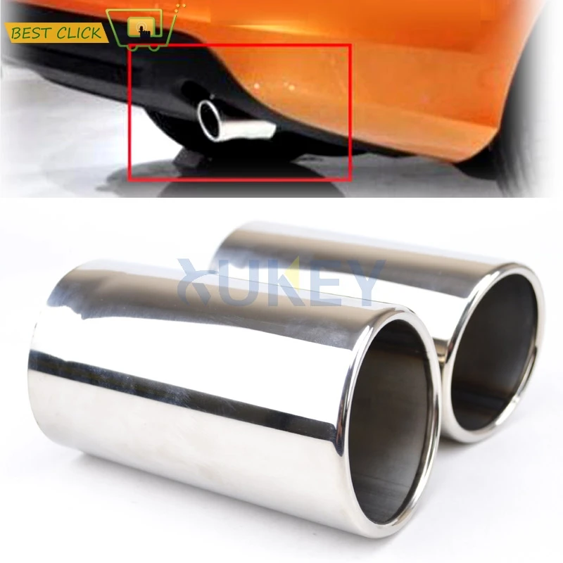 

2X Exhaust Muffler Tip For VOLVO XC60 S60 V60 2011 2012 2013 Tail Pipe Tailpipe Finisher End Trim Mufflers Tip Cover Car Styling