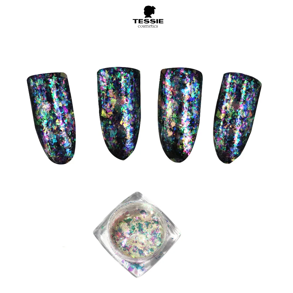 Hot multi-copos de unicornio copos de pigmento holográfico galaxia Holo copos de uñas de cromo escamas de cambio mágico Hot multi-copos de unicornio copos de pigmento holográfico galaxia Holo copos de uñas de cromo escamas de cambio mágico