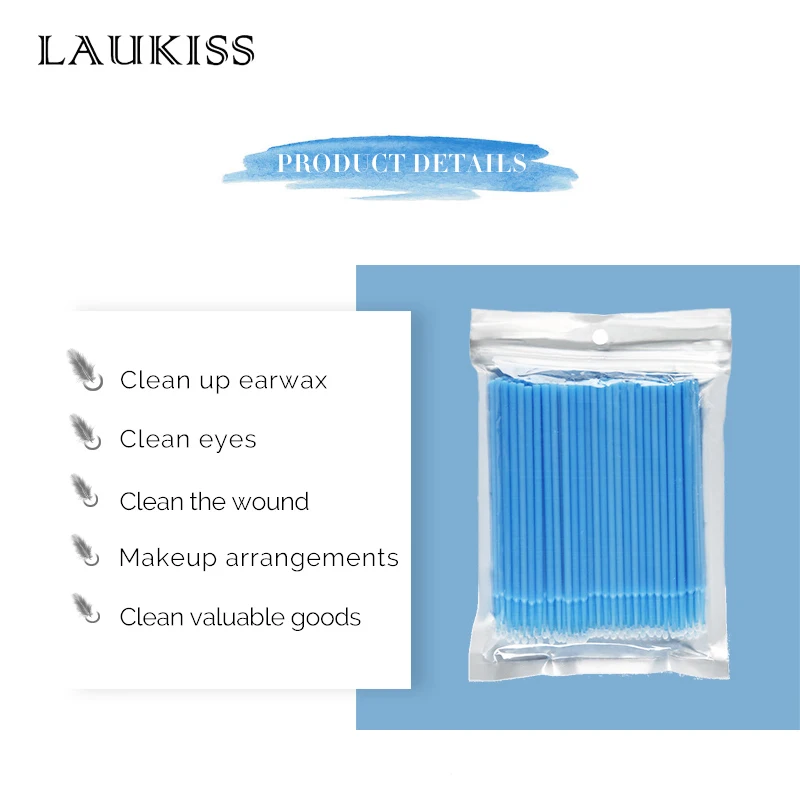 100pcs/lot Micro Brushes Make Up Eyelash Extension Eye Lash Glue Brushes Lint Free Disposable Applicators Sticks Makeup Tools