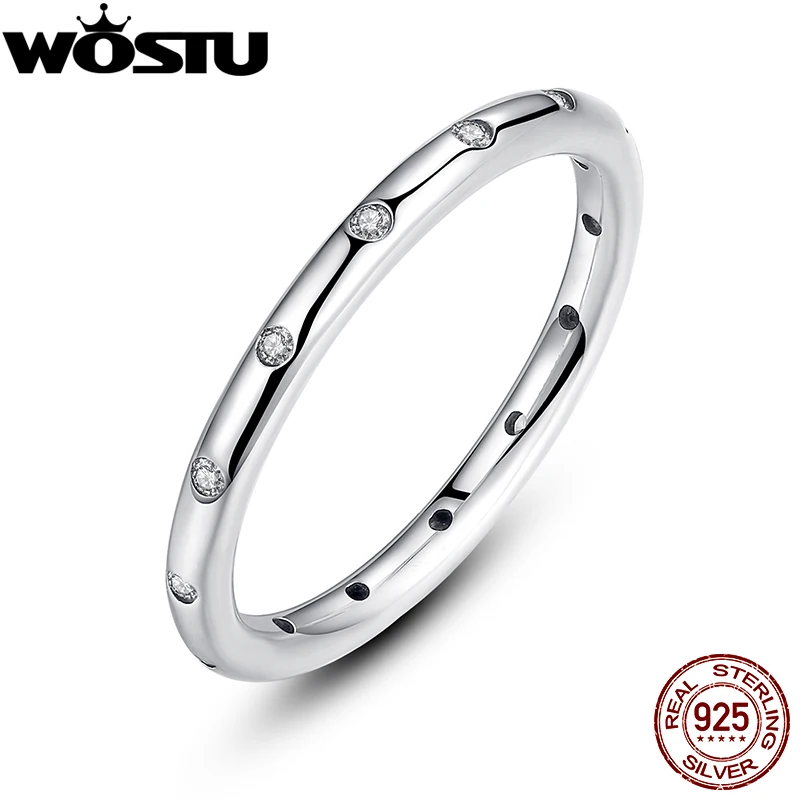 Real Authentic 925 Sterling Silver Droplets Stackable Engagement font b Rings b font With Clear CZ