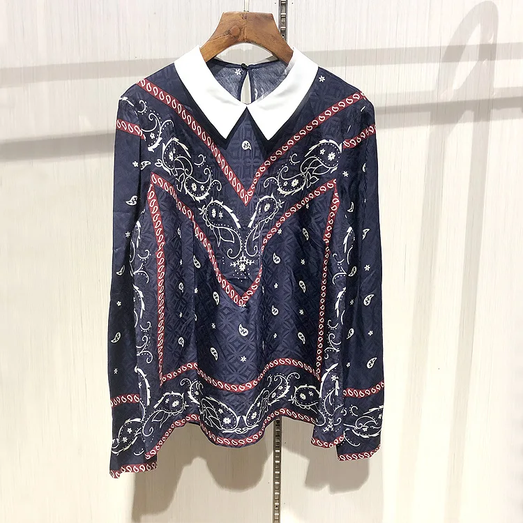 

Women Ethnic style long sleeves Blouses Top New 2018 Autumn fashion print Shirts D781