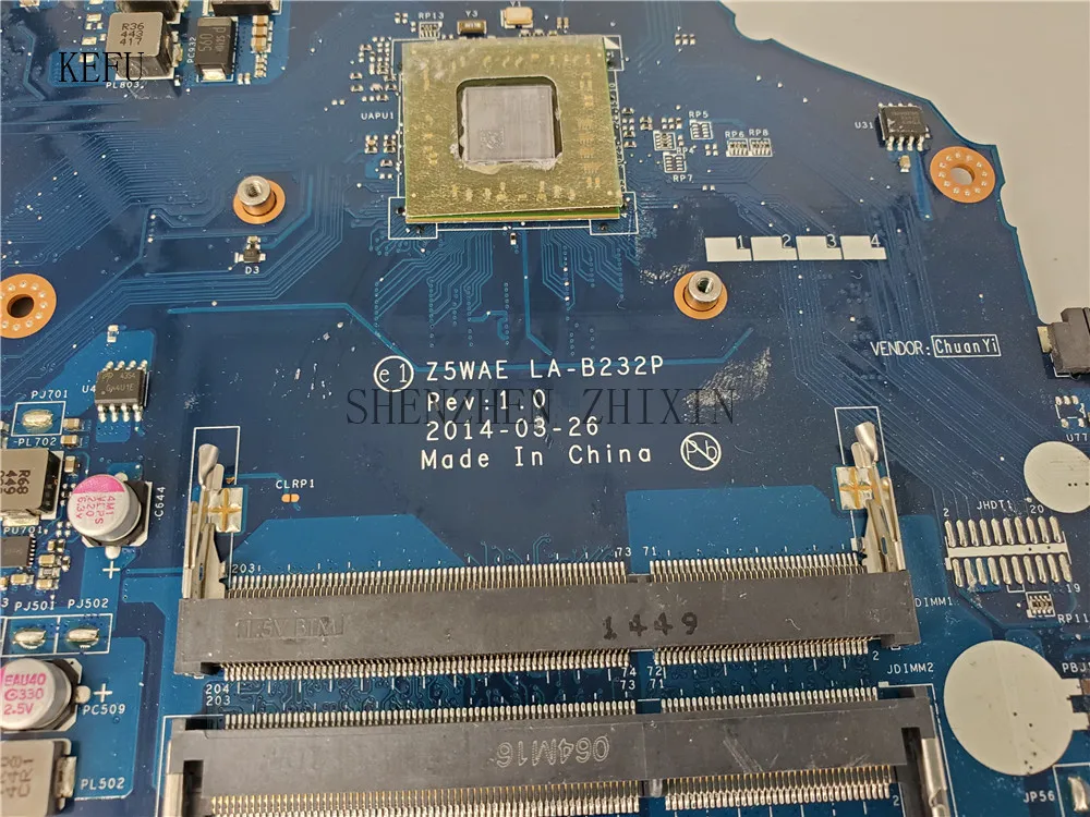Материнская плата для ноутбука ACER aspire E5 521 CPU Z5WAE A6 6310U NBMLF11004 протестированная
