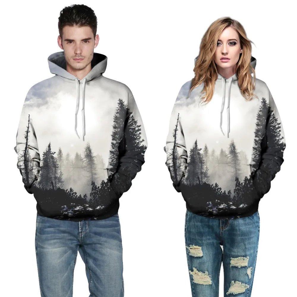 Мужская толстовка с капюшоном и 3D принтом черная или белая капюшоном|mens hoodies and