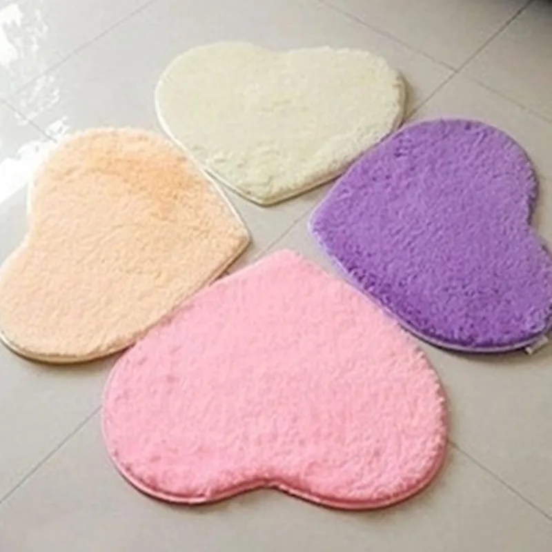 Романтический Танабата подарок 16 цветов в форме сердца шелковые волосы ковры для спальни Гостиная журнальный Столик Прикроватный любовь форма коврик