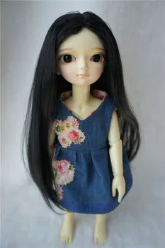 

New Arrival 1/3 8-9" BJD Doll Wig Fashion Style Long Cute Black Mohair Doll Wig Hair