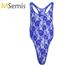 Мужской Манкини Боди Нижнее белье тело Танга сексуальное нижнее белье трико боди цветочный кружевной цельный комбинезон Гей Мужской тонкий боди костюм