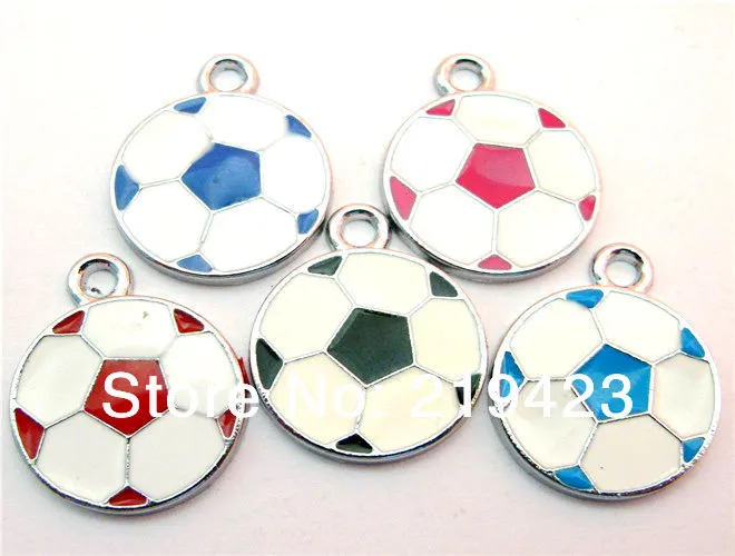 50pcs 19x19mm mix color Football DIY Hang Charms Pendands Jewelry accessories Fit cellphone 50pcs 19x19mm mix color Football DIY Hang Charms Pendands Jewelry accessories Fit cellphone