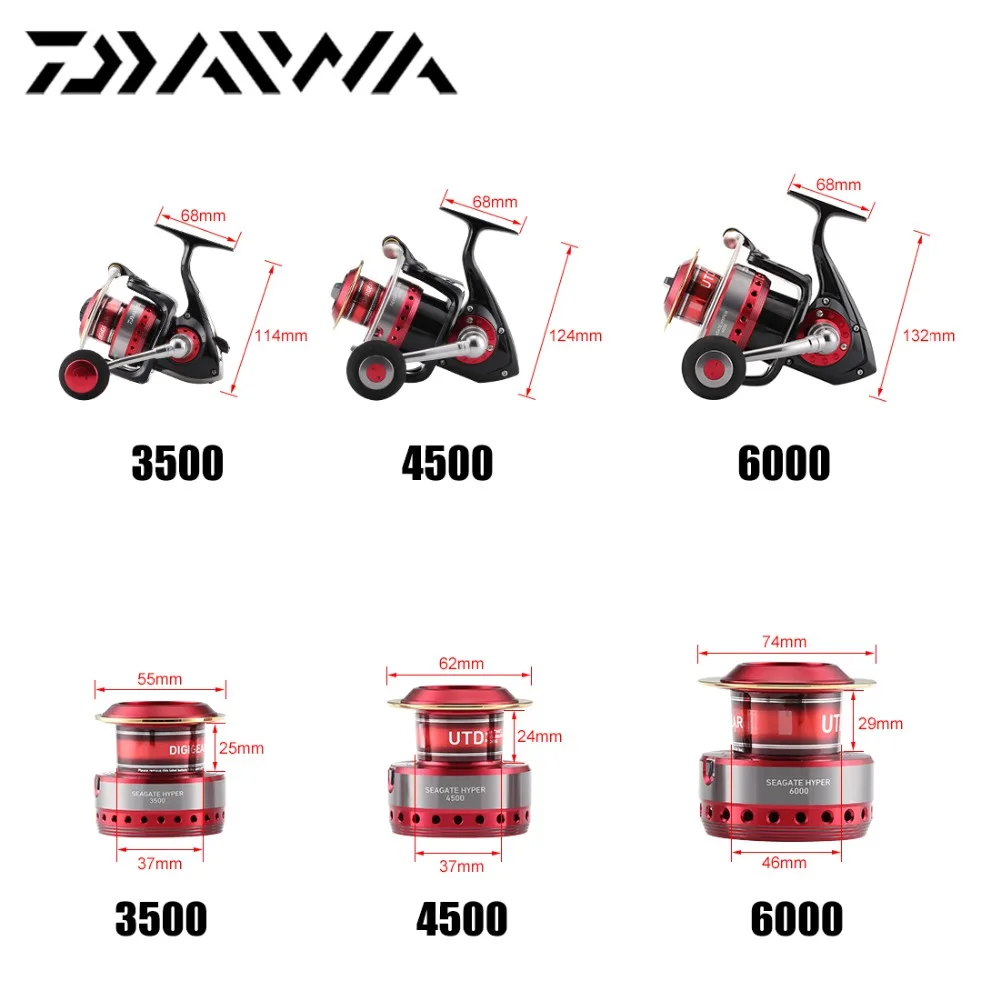 Рыболовная катушка DAIWA SEAGATE HYPER 3500 4500 6000 для спиннинга 4 7: 1/5.3:1 8BB 2 3 кг морской