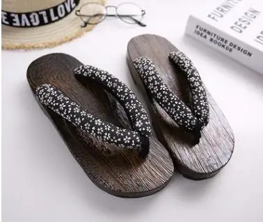 WHOHOLL гэта Аниме костюмы для косплея японские сандалии гэта летние сандалии мужская деревянная обувь на плоской подошве Сабо шлёпанцы - Цвет: 3