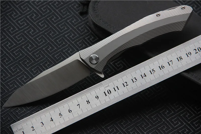 

MIKER Tactical Knife D2 Steel Blade TC4 titanium alloy Handle folding pocket Knife Fishing Hunting Knives survival EDC Tools