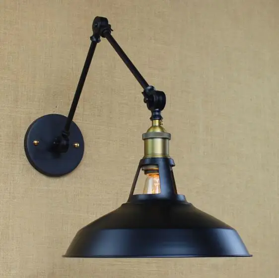 

IWHD Loft Industrial Vintage LED Wall Lamp Iron Adjustable Wall Light Bedside Fixtures For Home Lighting Indoor Lampara Pared