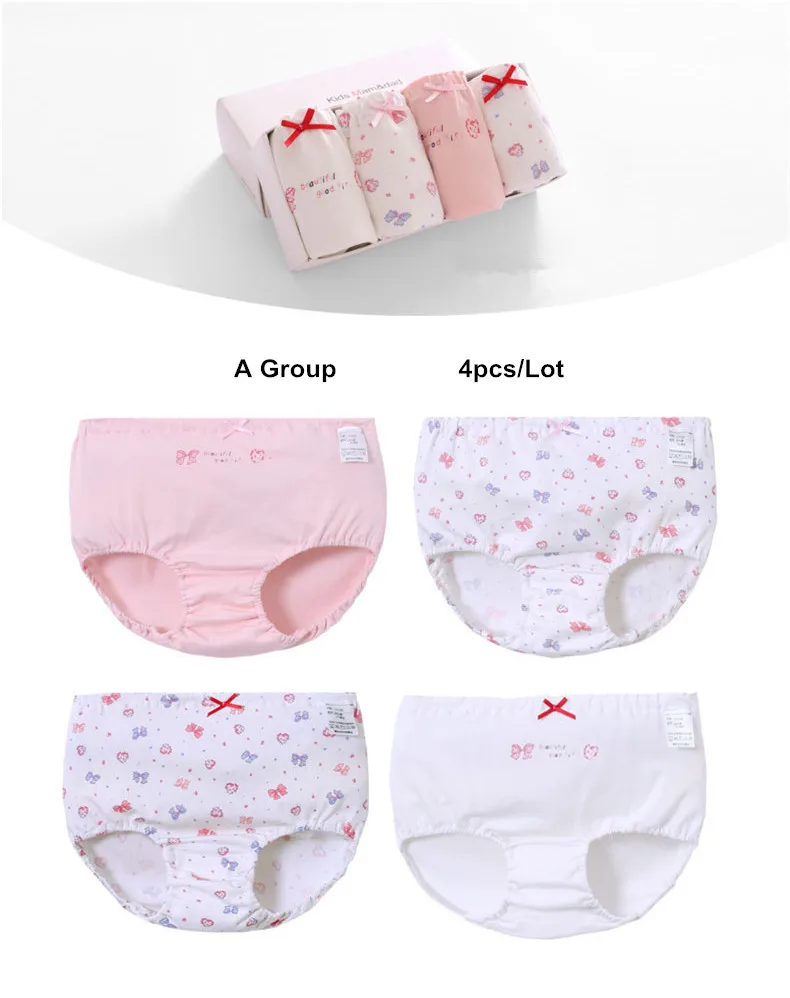 Child Girl Cotton Underwears Briefs 4pcs 10