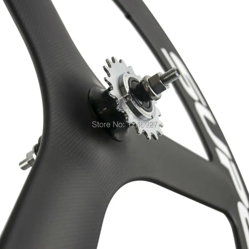 Фиксированная Шестерня велосипед 65 мм Глубина 3 спиц графит для колес колесная установка для трека карбоновые велосипедные колёса колесо с тремя спицами