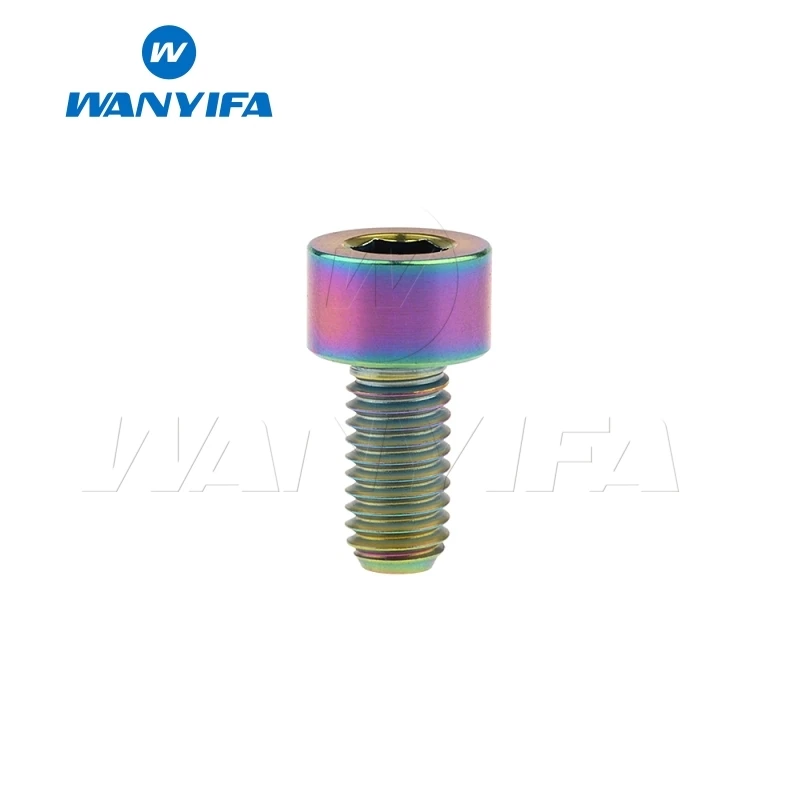 M6x10 Rainbow Wanyifa клеймо M6x10 15, 16, 18, 20, 25 30 35, 40 45 50 55 60 мм Винт С Титановым болтом для велосипедного тормоза велосипеда части - Цвет: M6x10 Rainbow