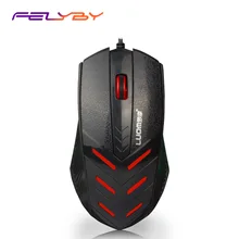 FELYBY USB линия игровая мышь 1000 dpi 3 ключа СВЕТОДИОДНЫЙ профессиональный оптический мышь компьютерная мышка Компьютерная