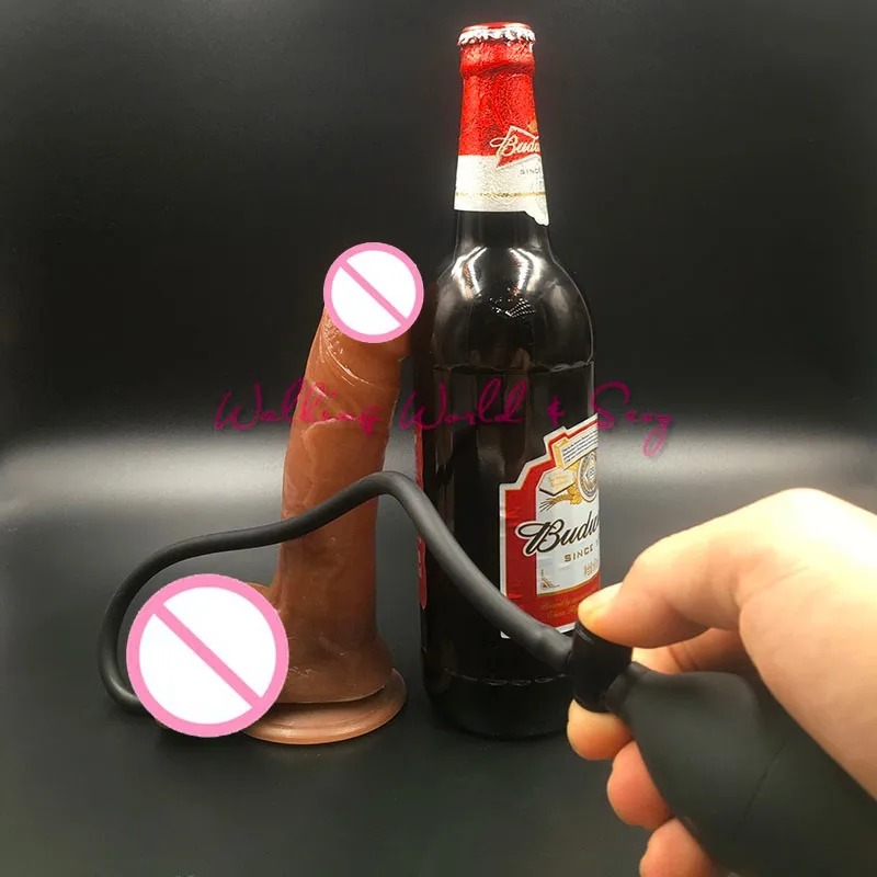 Brown Inflatable Huge Dildo Realistic Big Penis With Suction Cup Female Masturbation Massager Expandable Dick Sex Toys For Women 2
