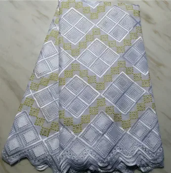 

Most fashion African cotton dry material embroidery Swiss voile lace fabric for party dress ECP92(5yards/lot) multi color