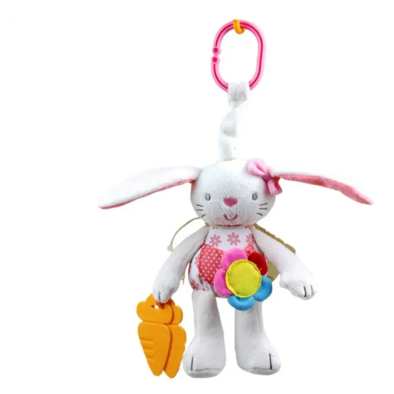

0M+ Soft Rabbit Baby Plush Doll Baby Rattle Ring Bell Crib Bed Hanging Animal Toy Teether Multifunction Doll Kids Toy