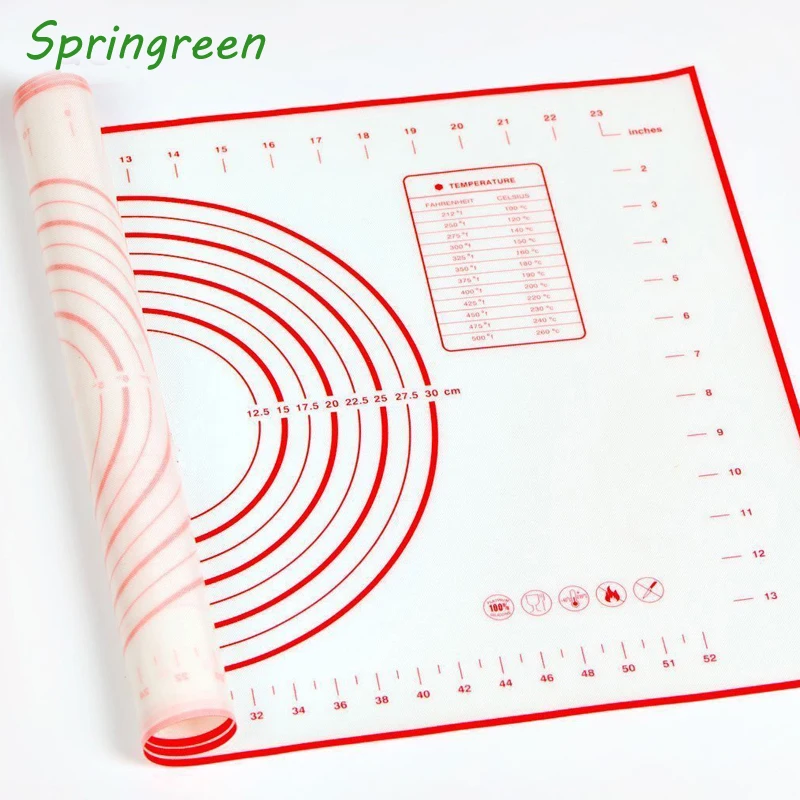 Springreen 60*40/40*30 см антипригарный силиконовый коврик для выпечки с чехлом раскатки