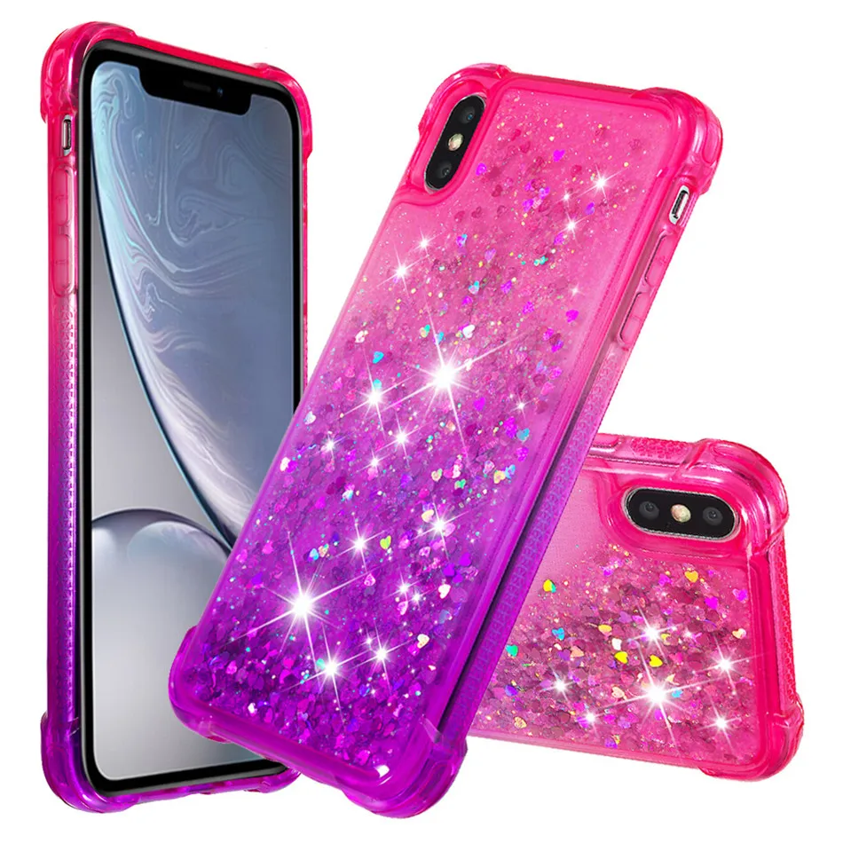 

Case For Apple iPhone XS MAX XR 6S 6 7 8 Plus Luxury Bling Glitter Quicksand Phone Capa For ipod touch 6 Silicone Cover Bag E03E