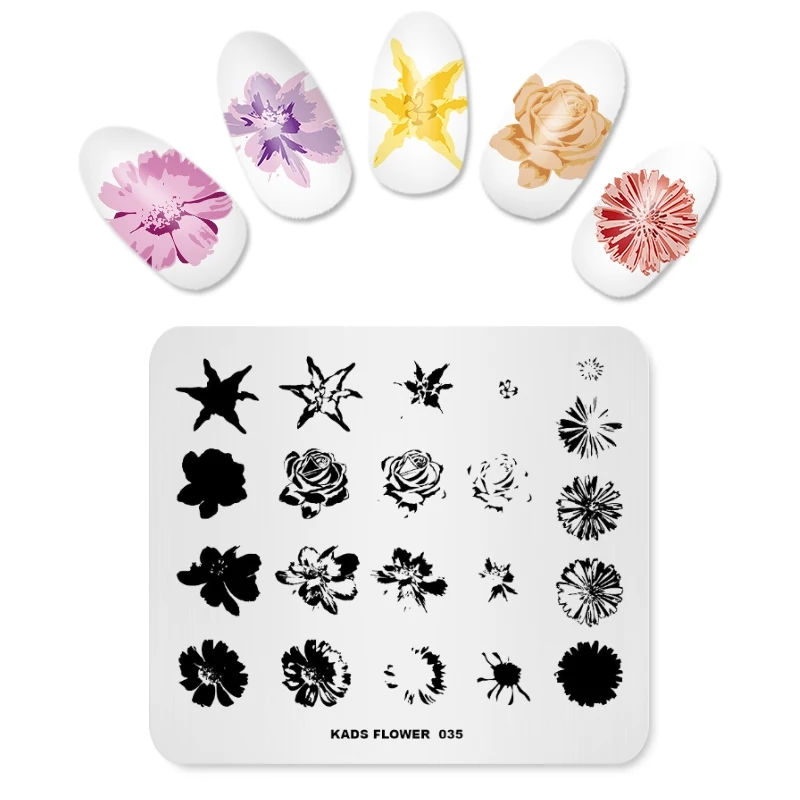 

AriesLibra Flower Nail Stamping Plates Manicure Stencil Tool Overprint Pattern Manicure Nail Art Image Stamp Template