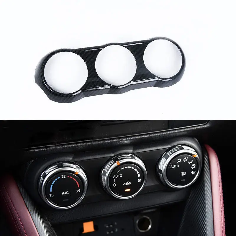 JY ABS Carbon Fiber Style A C Air Condition Switch Cover Trim Car Styling Accessories for