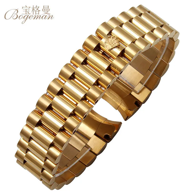 

13/17/20 mm Watch accessories for Rolex water ghosts waterproof series with folding buckle men's steel strap watch band.