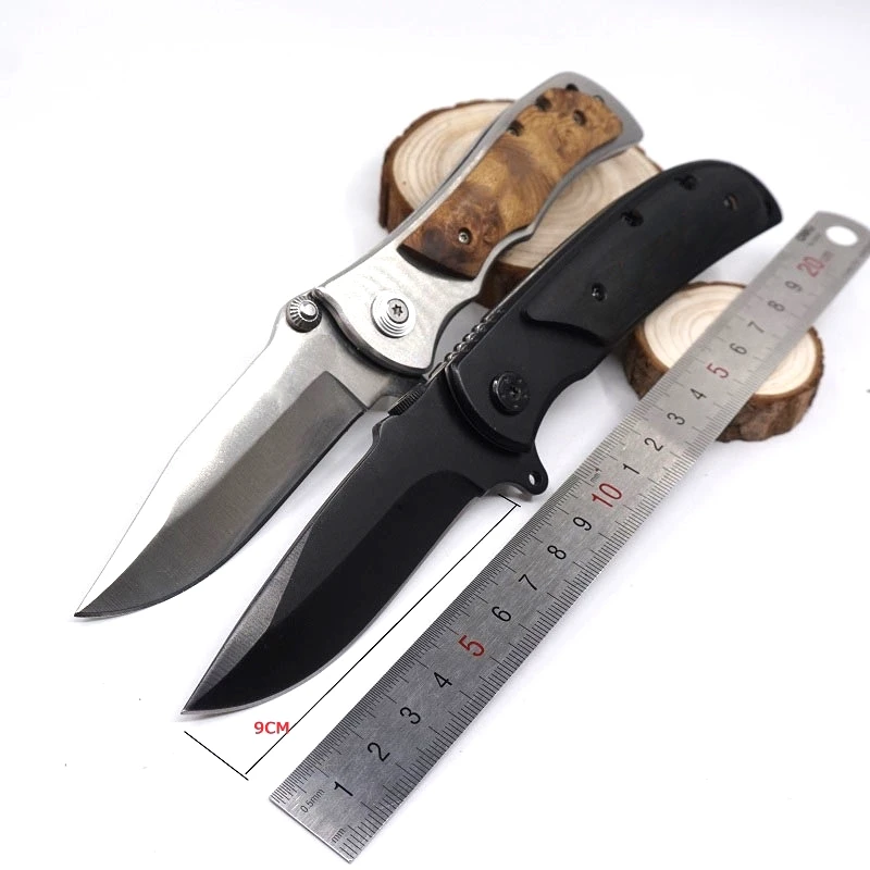Big Size Pocket Knife Tactical Survival Knives 440C Wood Handle Camping Folding Pocket Knife
