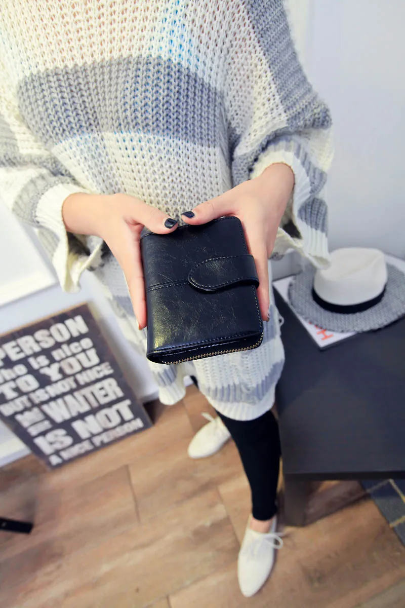 

Genuine Real Leather wallets Women Short Wallets Small Wallet Zipper Coin Pocket Credit Card Wallet Female Purses Money Clip