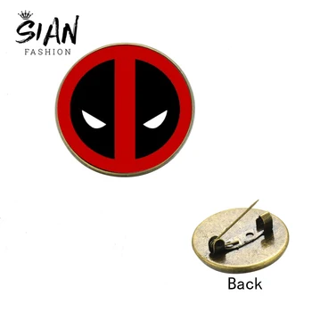 

SIAN Deadpool Brooches Pins Creative Mask Logo Glass Dome Lapel Pin for Backpack/Bag/Jeans Clothes Badges Decoracion Accessories