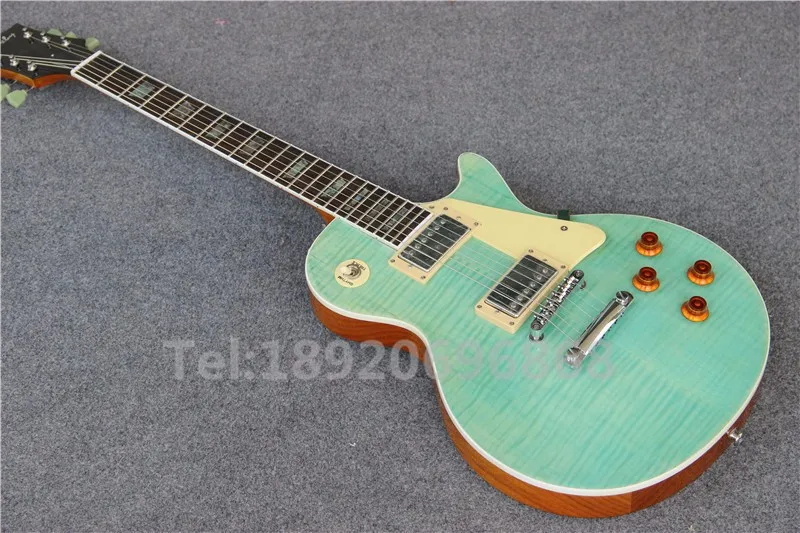 

Best Standard Tiger Flame Top with White Binding, LP Electric guitar