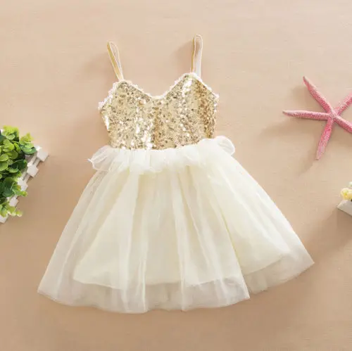 Pudcoco/платье для девочек, Vestidos AU, детское платье принцессы для маленьких девочек, платье из тюля с блестками, вечерние платья, сарафан - Цвет: Белый