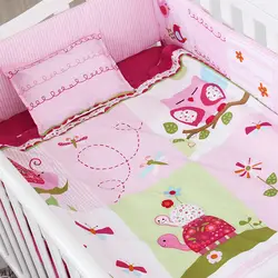 7 шт. Вышивка детские постельные принадлежности, постельные принадлежности кроватки бампер комплект, детский набор, включают (бампер +